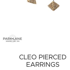 Park Lane Gold and Clear Crystal Pyramid Stud Earrings